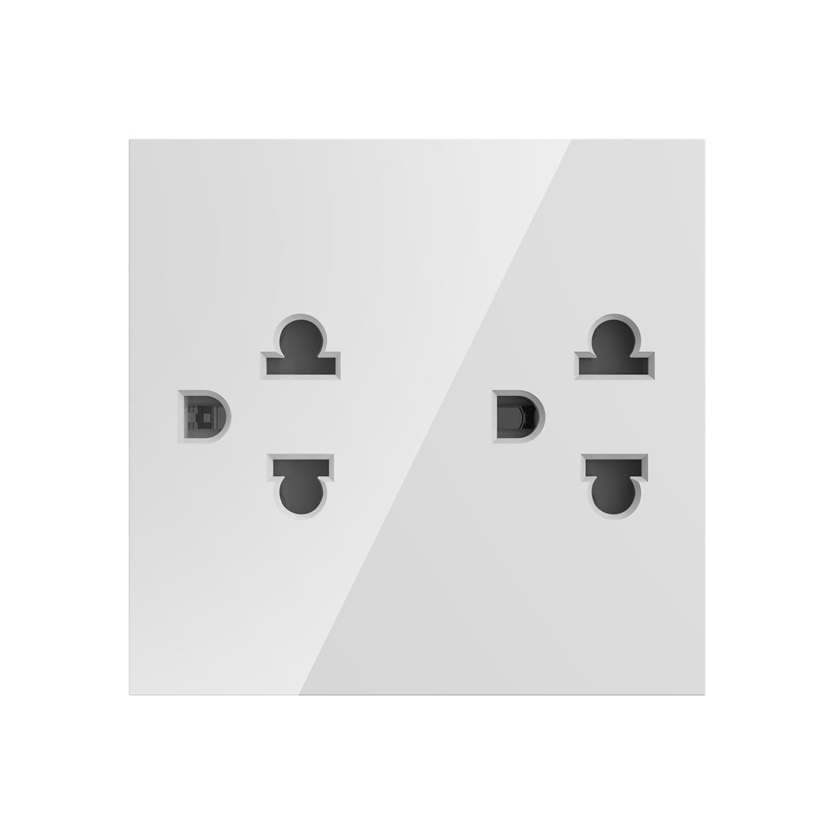 접지 및 셔터 모듈이 포함된 이중 범용 콘센트