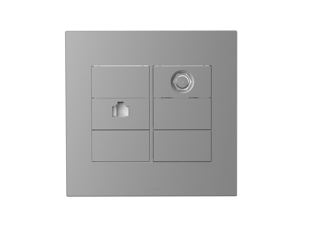 1 Gang Computer + TV (Into 2) Socket