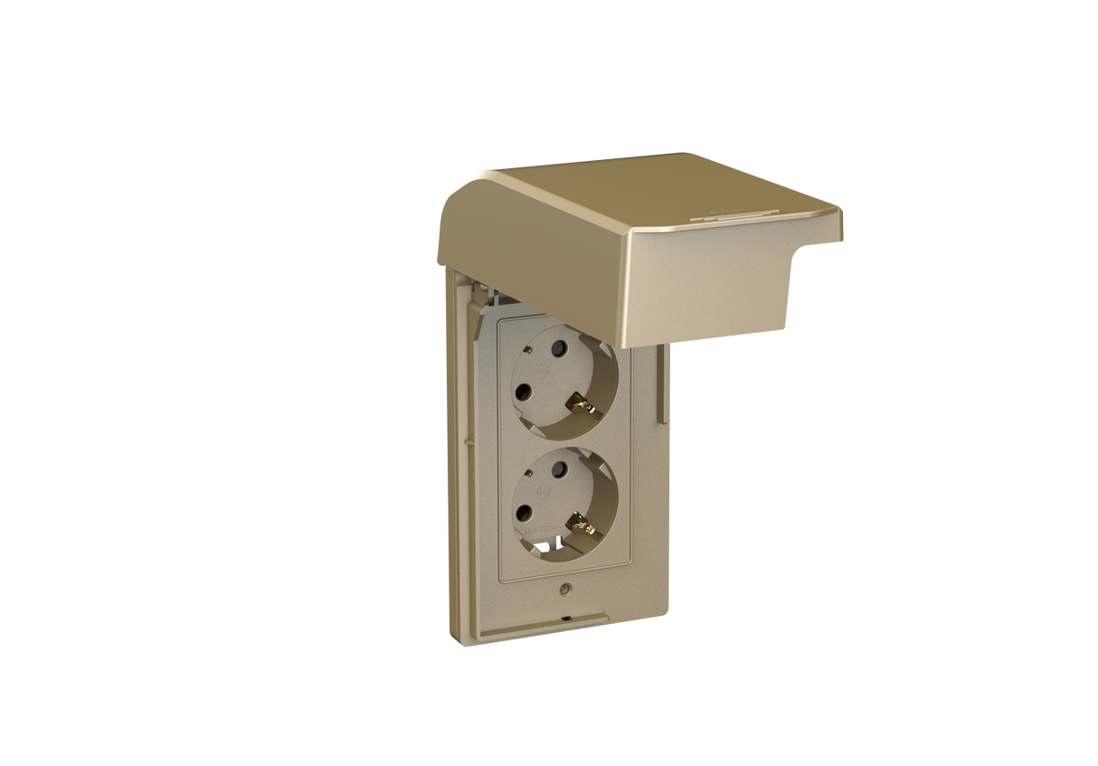 방수 기능이 있는 2구 슈코 소켓